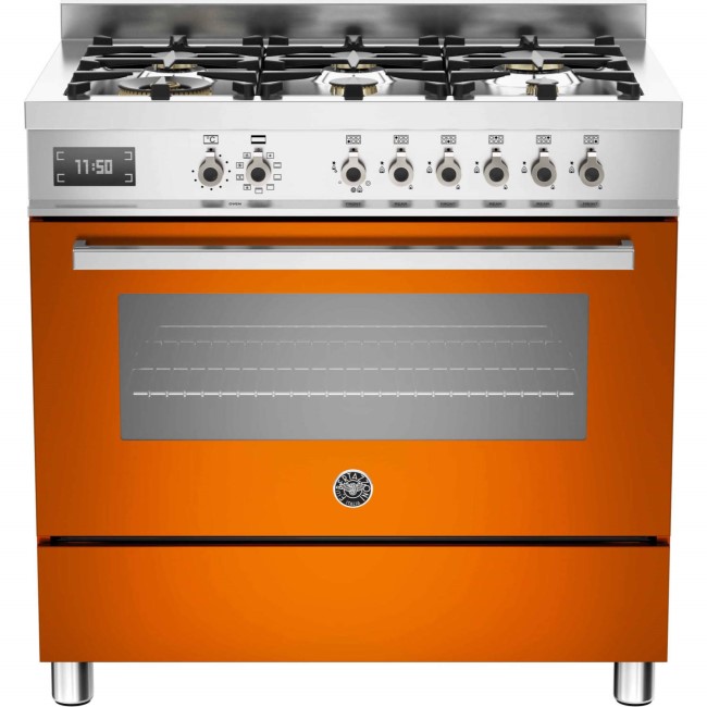 Bertazzoni PRO90-6-MFE-S-ART Professional Series 90cm Dual Fuel Single Range Cooker With A Single Ov