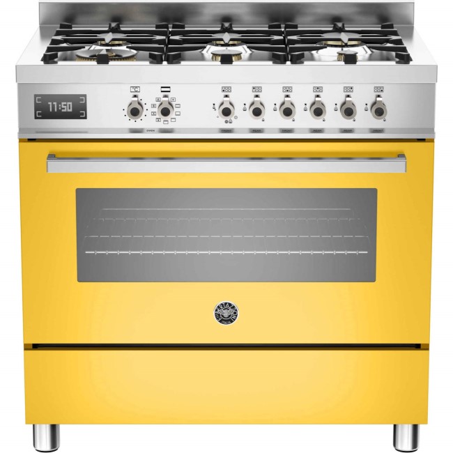 Bertazzoni PRO90-6-MFE-S-GIT Professional Series 90cm Dual Fuel Range Cooker With A Single Oven-Yell