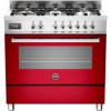 Bertazzoni PRO90-6-MFE-S-ROT Professional Series 90cm Dual Fuel Range Cooker With A Single Oven-Red
