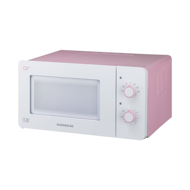 Daewoo QT3 14L 600W Manual Control Microwave - Pink - Great For Caravans And Motorhomes