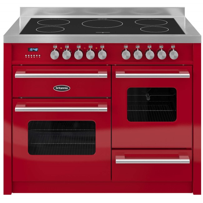 Britannia RC-11XGI-DE-RED Delphi XG 110cm Electric Range Cooker With Induction Hob - Gloss Red