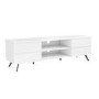 Wide White Gloss TV Stand with Storage - TV's up to 77" - Rochelle