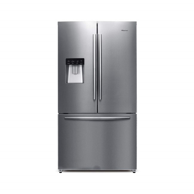 GRADE A2 - Hisense RF697N4ZS1 American Style French Door Freestanding Fridge Freezer With Stored Water Dispenser Stainless Steel