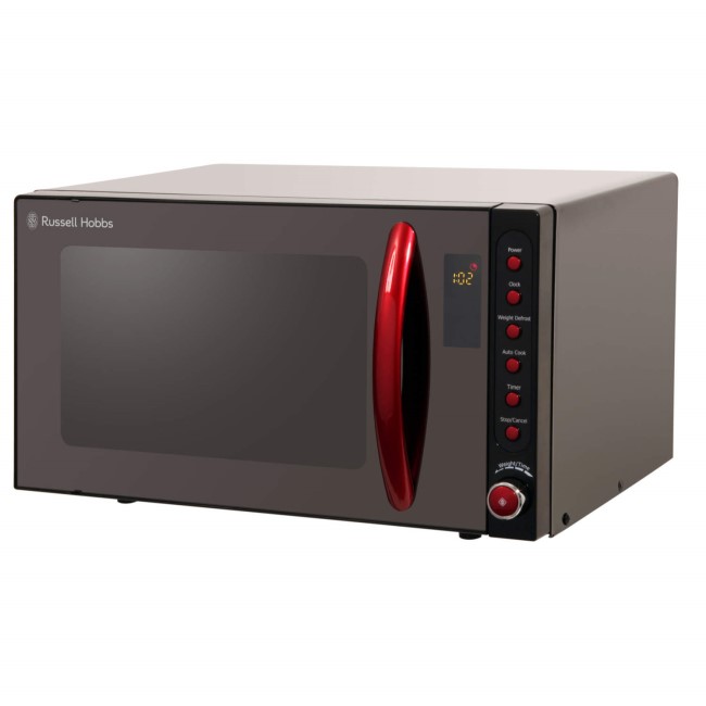 Russell Hobbs RHM2080BR 20L 800W Freestanding Microwave in Black & Red