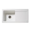 Reginox RL504 Reversible 1 Bowl White Ceramic Sink &amp; Genesis Chrome With White Levers Tap Pack