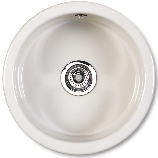 Reginox ROUND-CLASSIC Round 1.0 Bowl Inset Ceramic Sink White