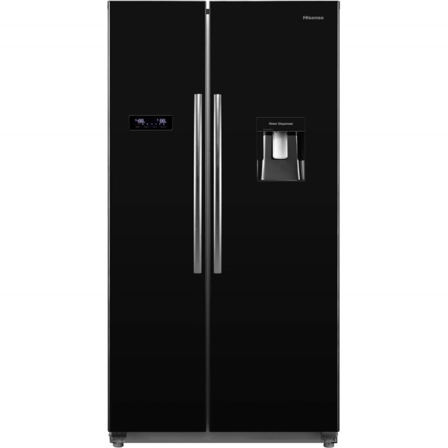 GRADE A2  - Hisense RS723N4WB1 Side By Side American Fridge Freezer With Water Dispenser Black