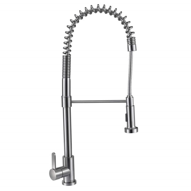 GRADE A3 - Taylor & Moore Royal Spring Neck Single Lever Stainless Steel Kitchen Tap with Pull out Nozzle Spray
