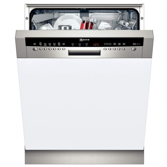 Neff S41M63N1GB 13 Place Semi Integrated Dishwasher With Stainless Steel Panel