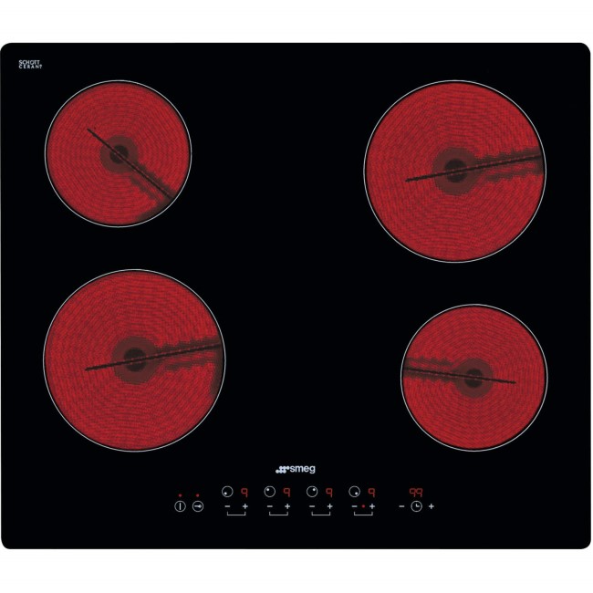 GRADE A1 - As new but box opened - Smeg SE2640TD2 Cucina 60cm Touch Control Ceramic Hob with Straight Edge Glass