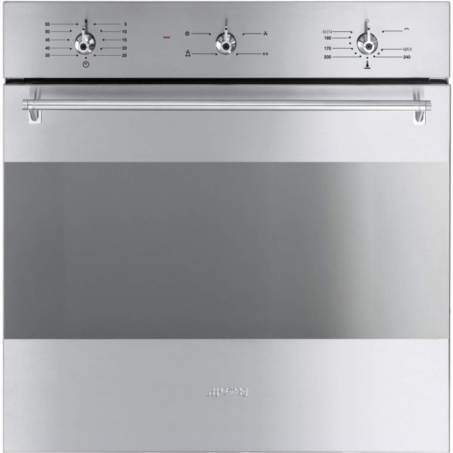 Smeg SF341GVX Classic Gas Fan Oven with Electric Grill - Stainless Steel