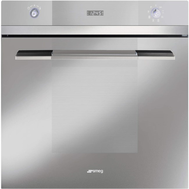 GRADE A2 - Smeg SFP109S Linea Pyrolytic Multifunction Maxi Plus Electric Built-in Single Oven - Silver Glass