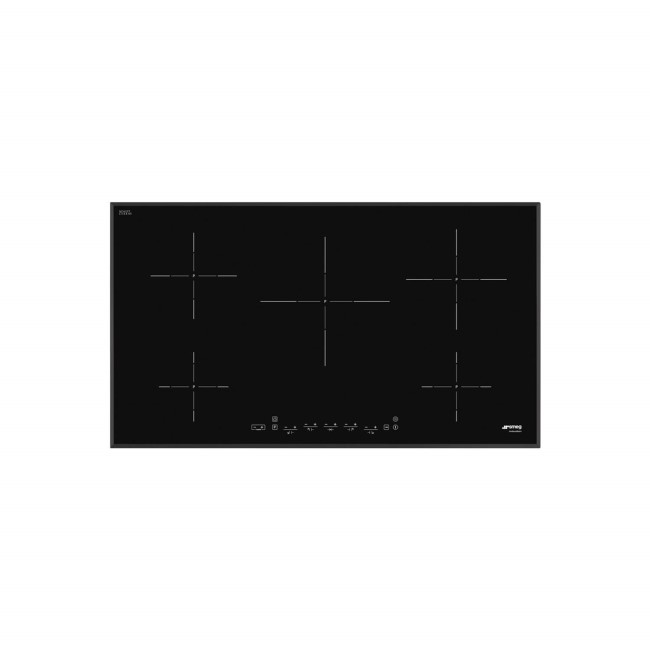 Smeg SI5952B 90cm 5 Zone Angled Edge Glass Induction Hob with Touch Controls