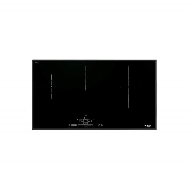 Smeg SIH5935B Slim 90cm 3 Zone Angled Edge Glass Induction Hob With Touch Controls Black