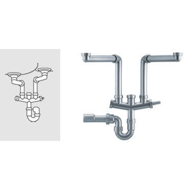 Franke II Plumbing Kit For Double Bowl Sinks - Siphon