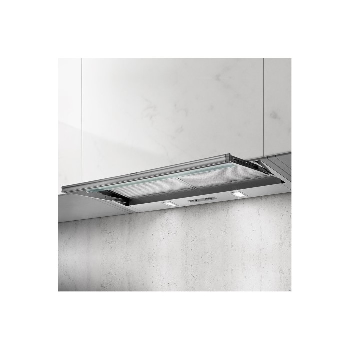 Elica SKLOCKLED90 Telescopic Cooker Hood Grey And Glass 860mm With
