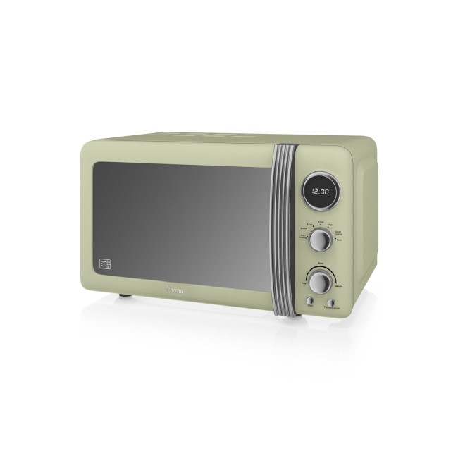 Swan Retro Digital SM22030GN 20L 800W Freestanding Microwave - Green