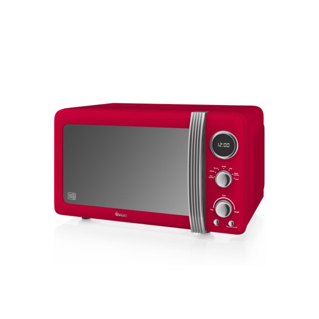 Swan Retro Digital SM22030RN 20L 800W Freestanding Microwave - Red