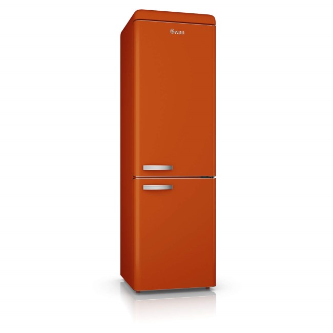 Swan SR11020ON Freestanding Fridge Freezer Orange