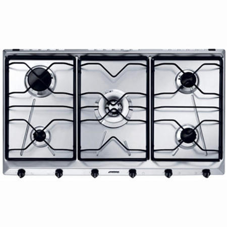 Smeg SRV596-5 Cucina 90cm Gas Hob - Stainless Steel