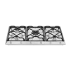 Smeg Cucina 90cm Five Burner Gas Hob with Cast Iron Pan Stands - Stainless Steel