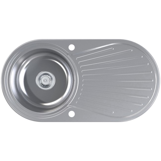 Astracast SU0948SV Round Single Bowl Reversible Stainless Steel Kitchen Sink & Drainer