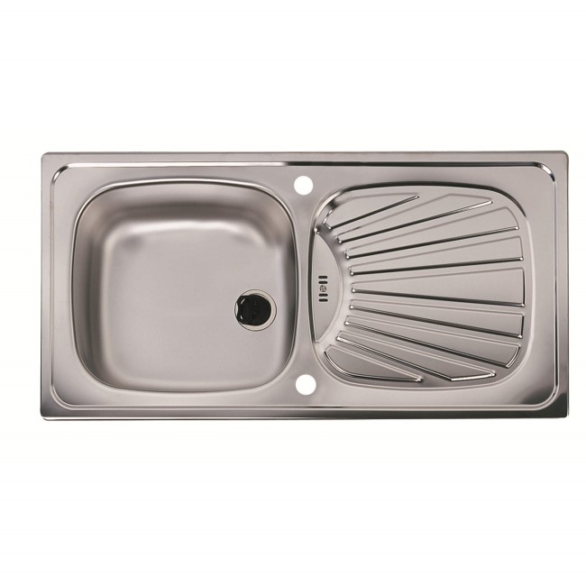 Astracast SX0843SX Spacesaver Single Bowl Reversible Drainer Satin Polish Stainless Steel Sink