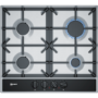 Neff T26DA49N0 N70 59cm Four Zone Gas Hob Stainless Steel With Cast Iron Pan Stands
