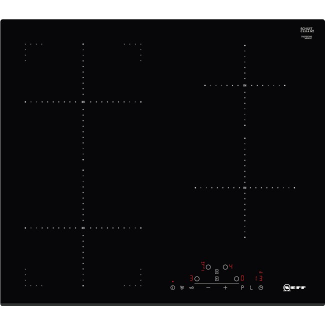 Neff T46FD53X0 59cm Touch Control Four Zone Induction Hob Black