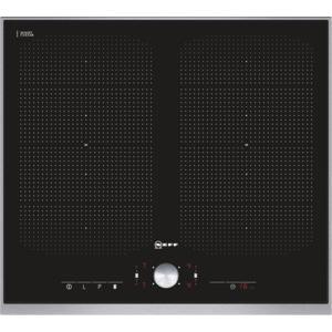 Neff T54T55N2 61cm Point And Twist Four Zone Induction Hob With FlexInduction Zones - Brushed Steel 