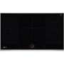 Neff T59TS51N0 91.8cm Induction Hob With 2 FlexInduction Zones And TwistPad Fire Control - Black Glass With Stainless Steel Frame