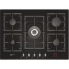 Neff T63R46S1 Series 3 70cm Gas-on-glass Hob with Facetted Front in Black glass