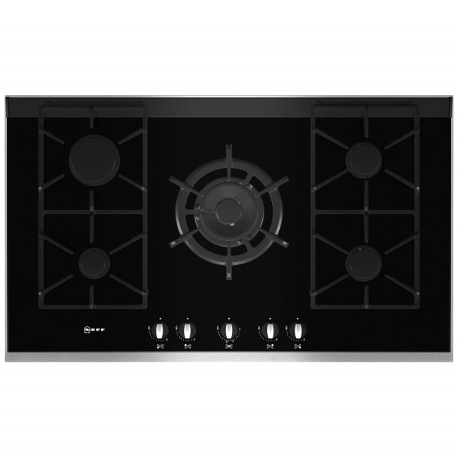 Neff T69S76N0 Series 4 90cm Gas-on-glass Hob with FSD