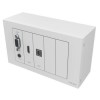 VISION TECHCONNECT V3 MODULE PACKAGE Includes mounting hardware_ UK Double-Gang Backbox UK Double-Gang Surround. Include modules_ 1 x VGA with 3.5mm socket 1 x HDMI 1 x USB-B B