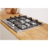Indesit THP641WIX 59cm Four Burner Gas Hob - Stainless Steel