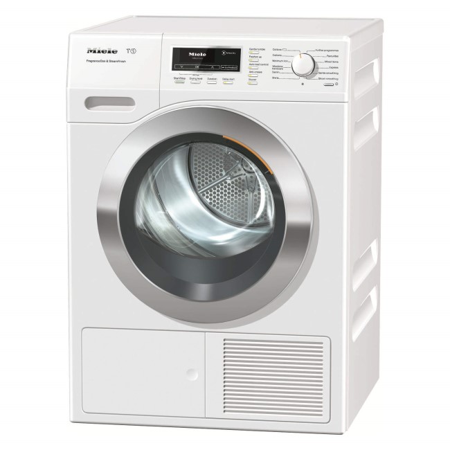 Miele TKR350WP ChromeEdition 8kg Freestanding Condenser Tumble Dryer With Heat Pump & FragranceDos Technology