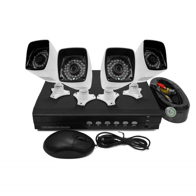 electriQ 8 Channel HD 1080p Digital Video Recorder with 4 x 720p Bullet Cameras - Hard Drive required