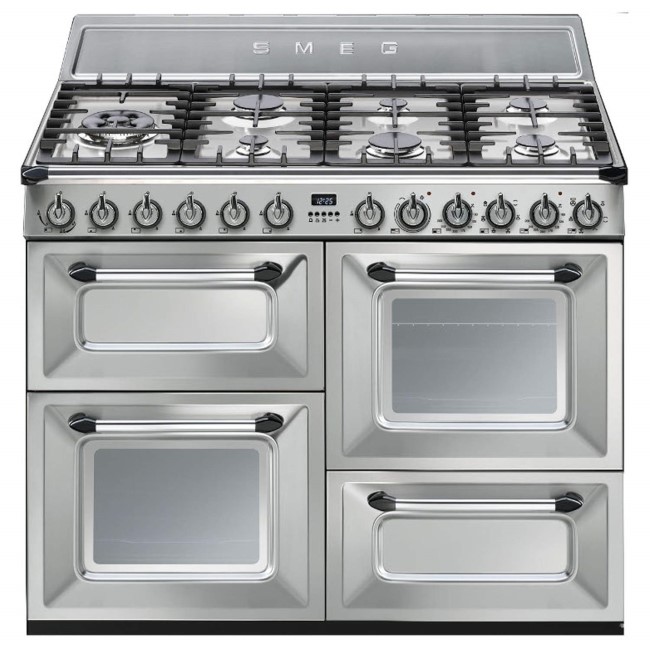 Smeg TR4110X Victoria Traditional 110cm Dual Fuel Range Cooker Stainless Steel