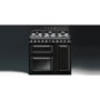 GRADE A1 - Smeg TR93BL Victoria Triple Cavity 90cm Wide Dual Fuel Cooker Black