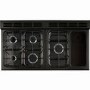 Rangemaster 110cm Natural Gas Range Cooker with Solid Doors in Black and Chrome