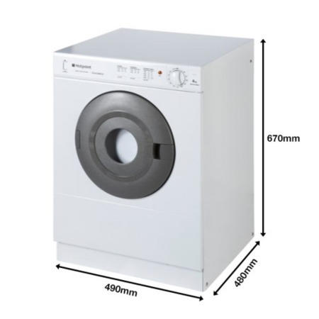 GRADE A1 - Hotpoint V4D01P 4kg Compact Vented Tumble Dryer White