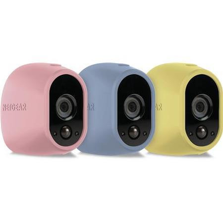 Netgear Arlo Wire-Free Camera Skin Pack in Blue Yellow & Pink