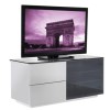 GRADE A2 - Minor Cosmetic Damage - UKCF Paris Gloss White and Black TV Cabinet - Up to 42 Inch