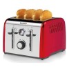 Breville VTT724 Aurora 4 Slice Candy Red And S/s Toaster