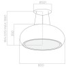 Elica PEARL-SS 80cm Ceiling Mounted Island Decorative Cooker Hood Stainless Steel