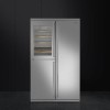 Smeg WF354LX Classic 54cm Wide Frost Free Left Hinge Freestanding Upright Combi Wine Cooler &amp; Freezer - Stainless Steel
