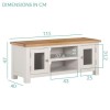 Cream Painted TV Unit iwith Oak Top and Cupboards - Willow
