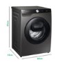 Samsung Series 5+ ecoBubble 8kg 1400 Spin Washing Machine - Graphite