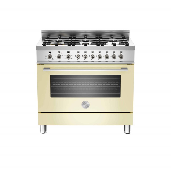 Bertazzoni X906DUALCR Professional Series 90cm Dual Fuel Range Cooker With Dual Energy Oven - Cream