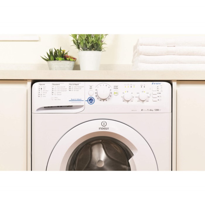 Indesit XWSC61251W Slim Depth White 6kg 1200rpm Freestanding Washing